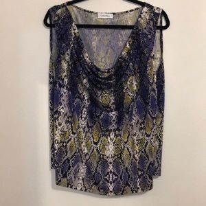 CALVIN KLEIN SNAKE PRINT SLEEVELESS TOP 3X